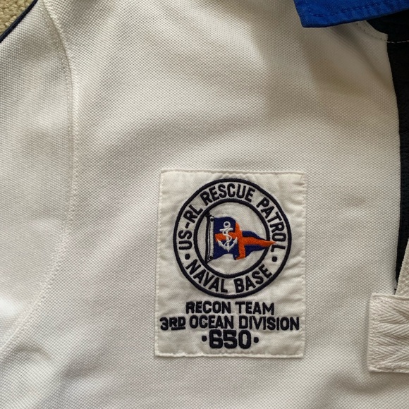 Ralph Lauren Men's Blue and White Polo Shirt
Zipper front- 100% cotton - Picture 5 of 5